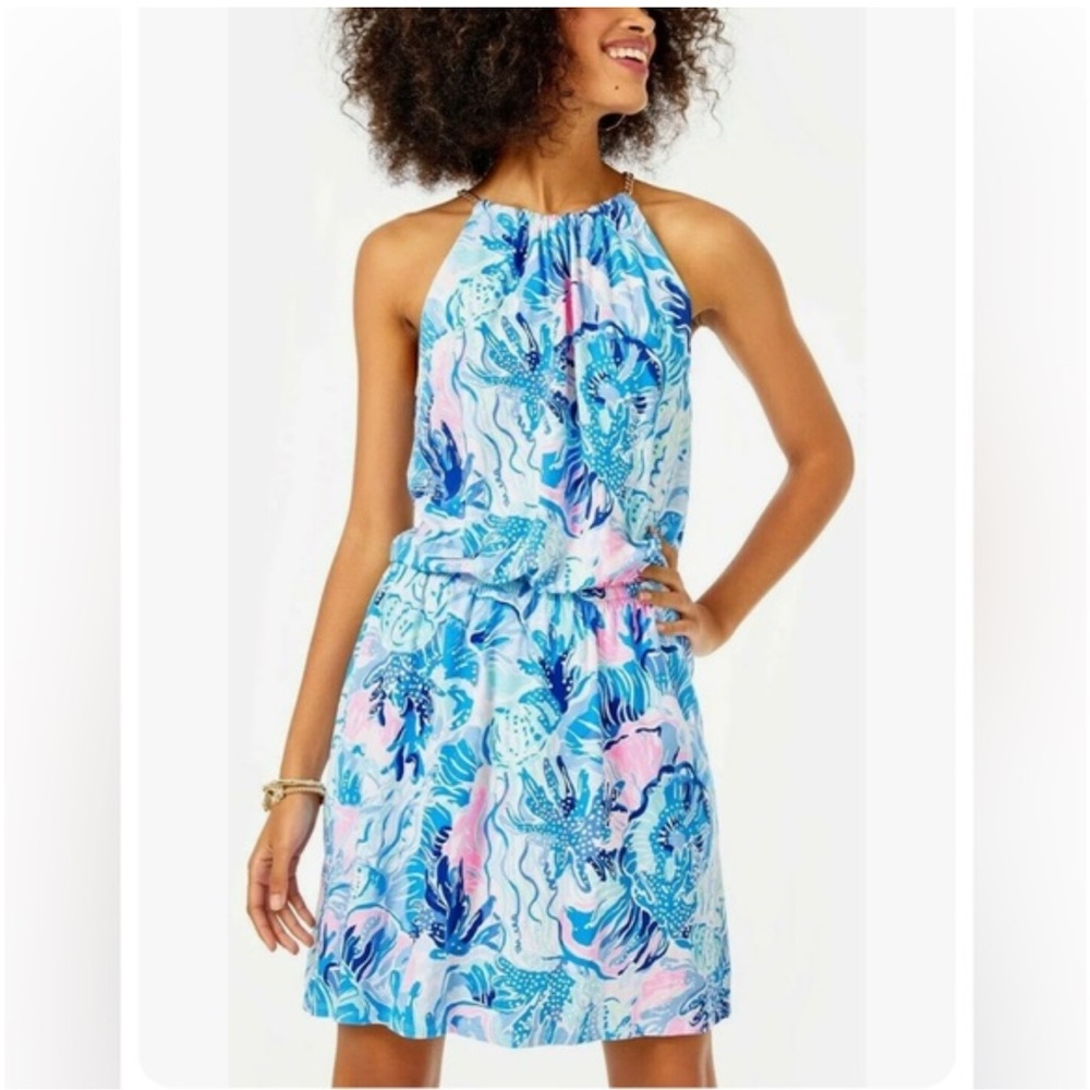 Lilly Pulitzer Vibrant Blue and Pink Mini Dress